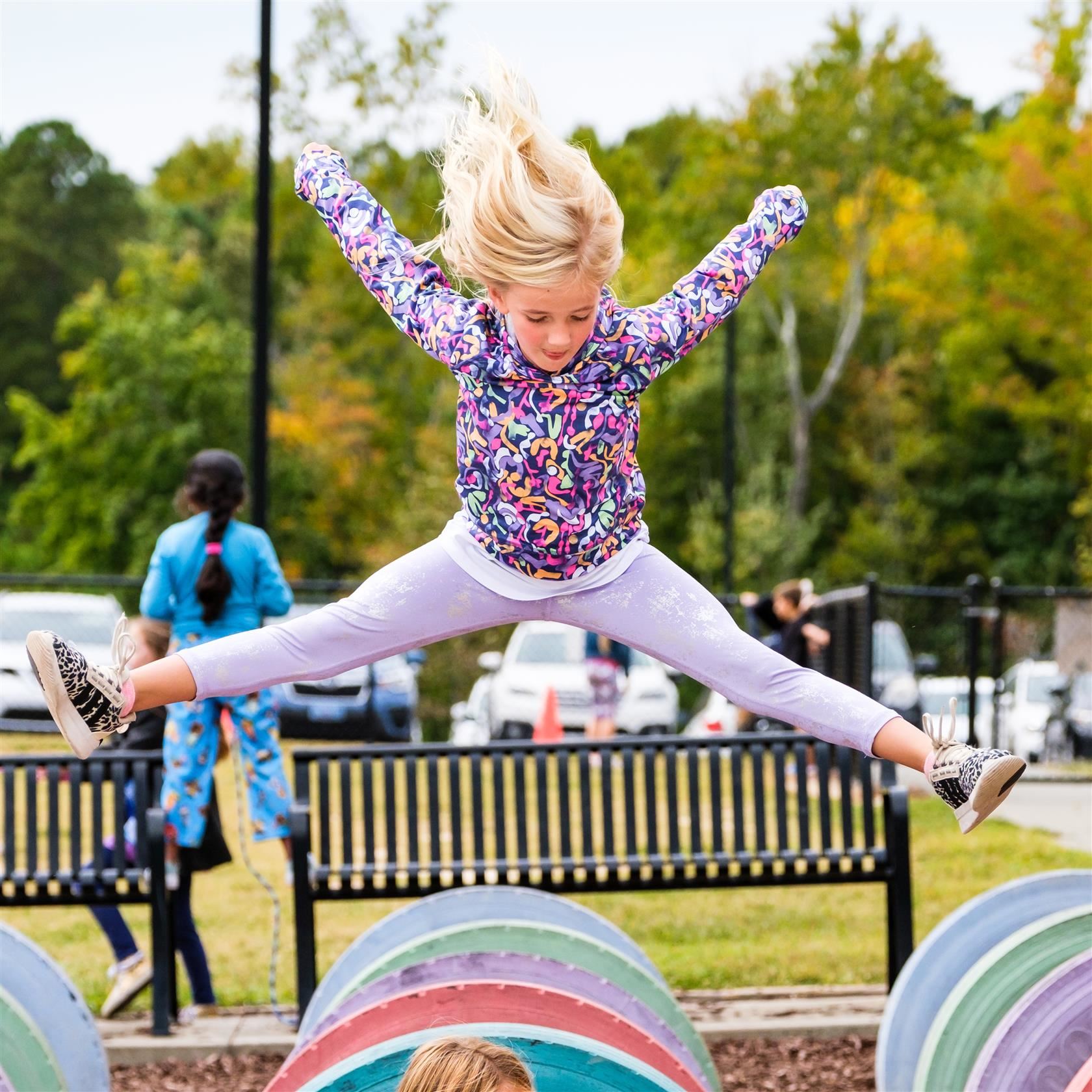  girl jumping in the air